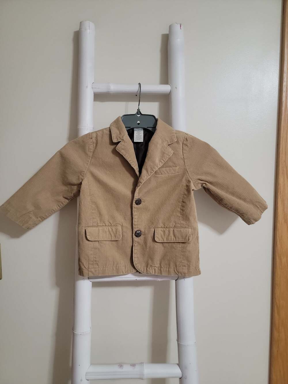 Gymboree Vintage Boys 2T Tan Corduroy Blazer Jacket Elbow Patches Preppy